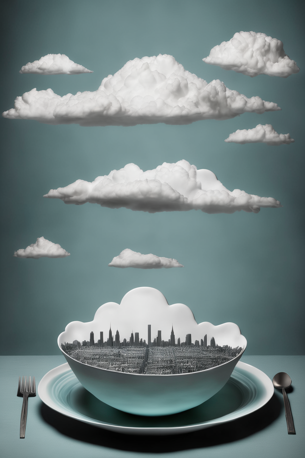 00150-1292952014-_lora_Surreal Plate_1_Surreal Plate - a plate with a city scape and a cloud.png